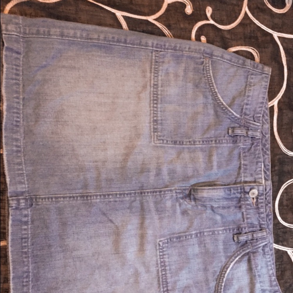 A light washed Jean skirt
